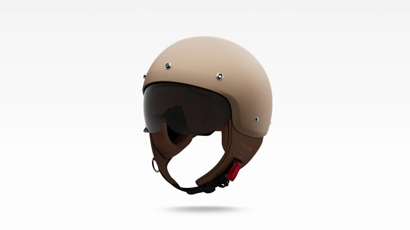 Gogoro安全帽（原色棕）。