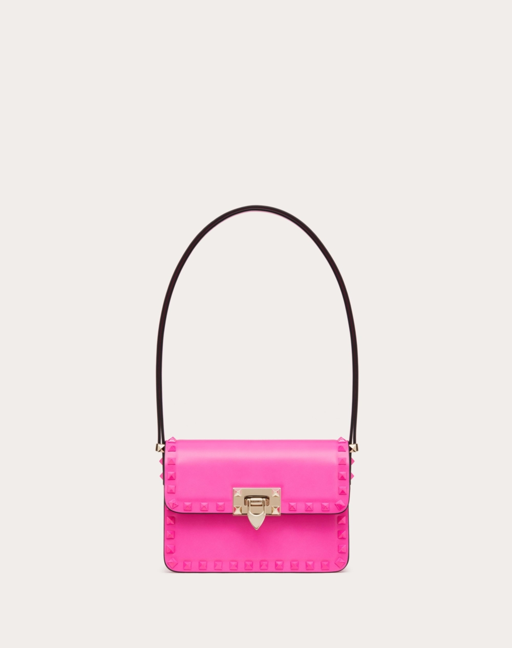 Valentino Garavani Rockstud23 small shoulder bag 光滑小牛皮單肩包亮粉色