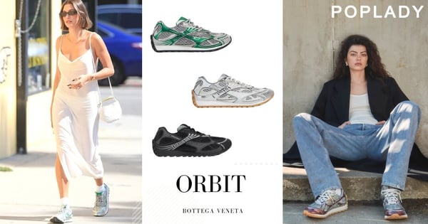 融入90年代風格的酷女孩款：Bottega Veneta 2023冬季全新運動鞋「ORBIT」，Hailey Bieber搶先穿上