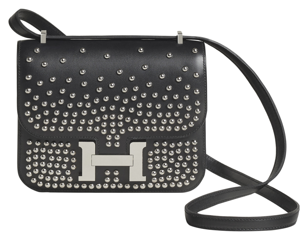 Constance III Miroir Clouté Bag in Box Calfskin