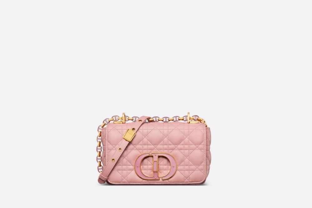 Dior 2023秋冬款新包推薦3：古董粉色Dior Caro復古粉小牛皮鏈帶包