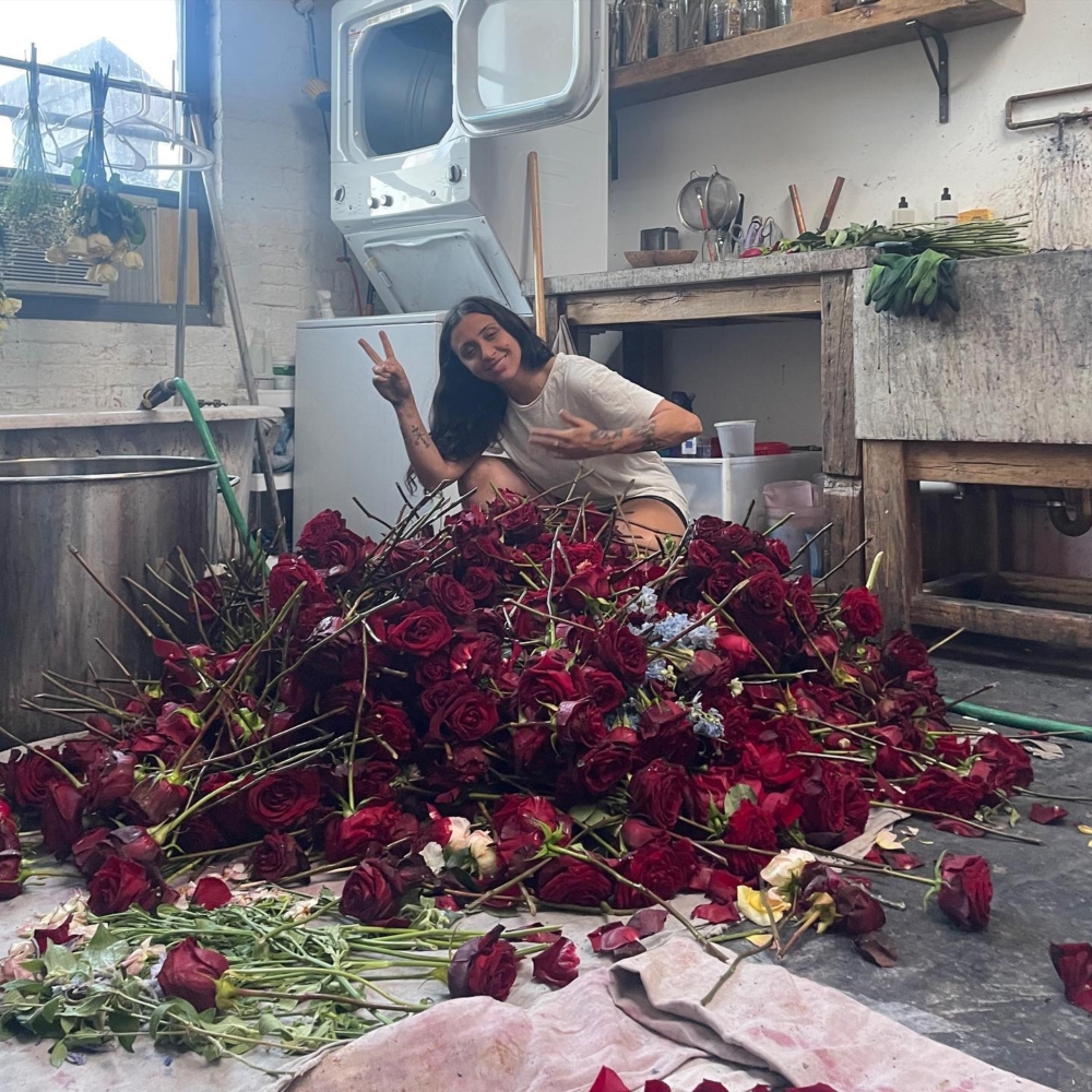 蒐集身邊隨處可見的材料。像是花店準備遺棄的枯萎花束