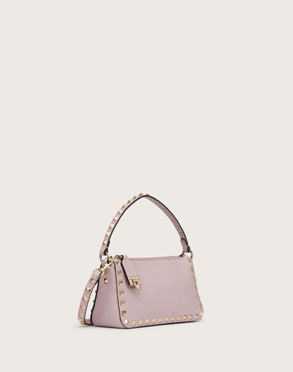Valentino Small Valentino Garavani Rockstud crossbody bag in grainy calfskin leather粒面小牛皮斜挎包水丁香色