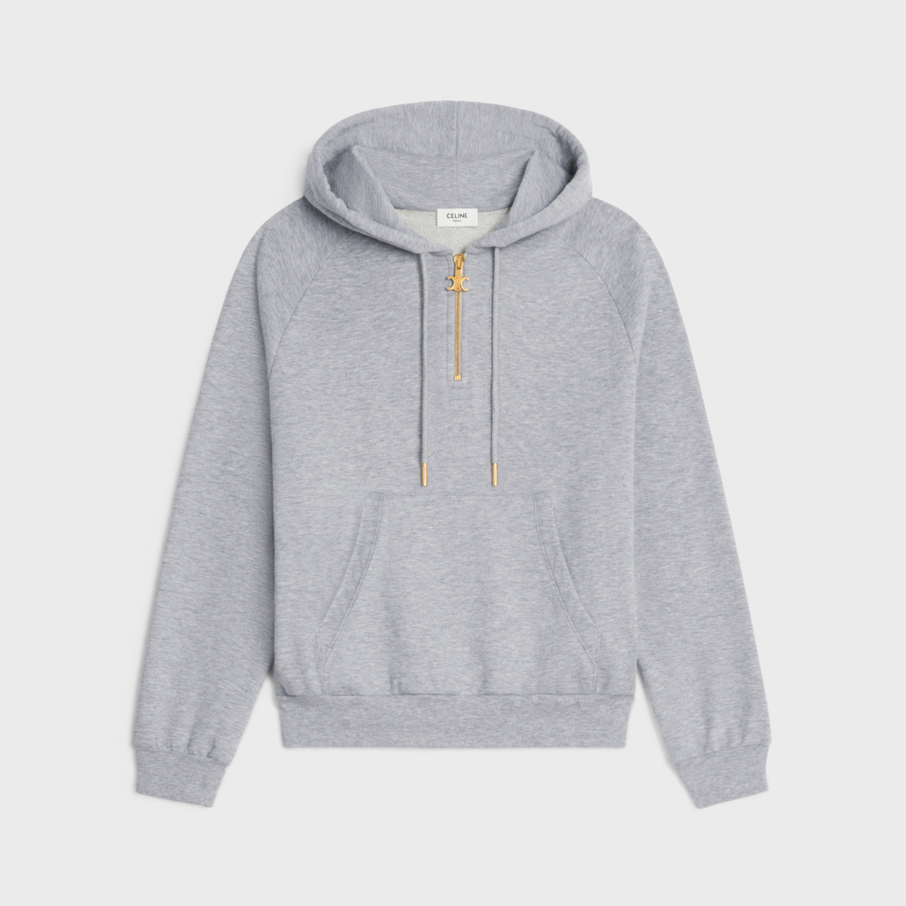 棉及羊絨混紡袋鼠口袋連帽衫。