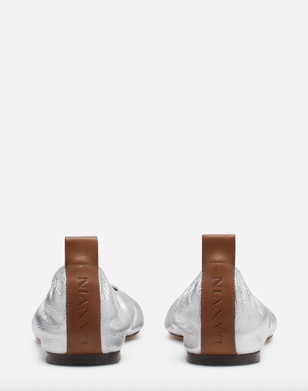 The Ballerina Flat in Metallic Leather。