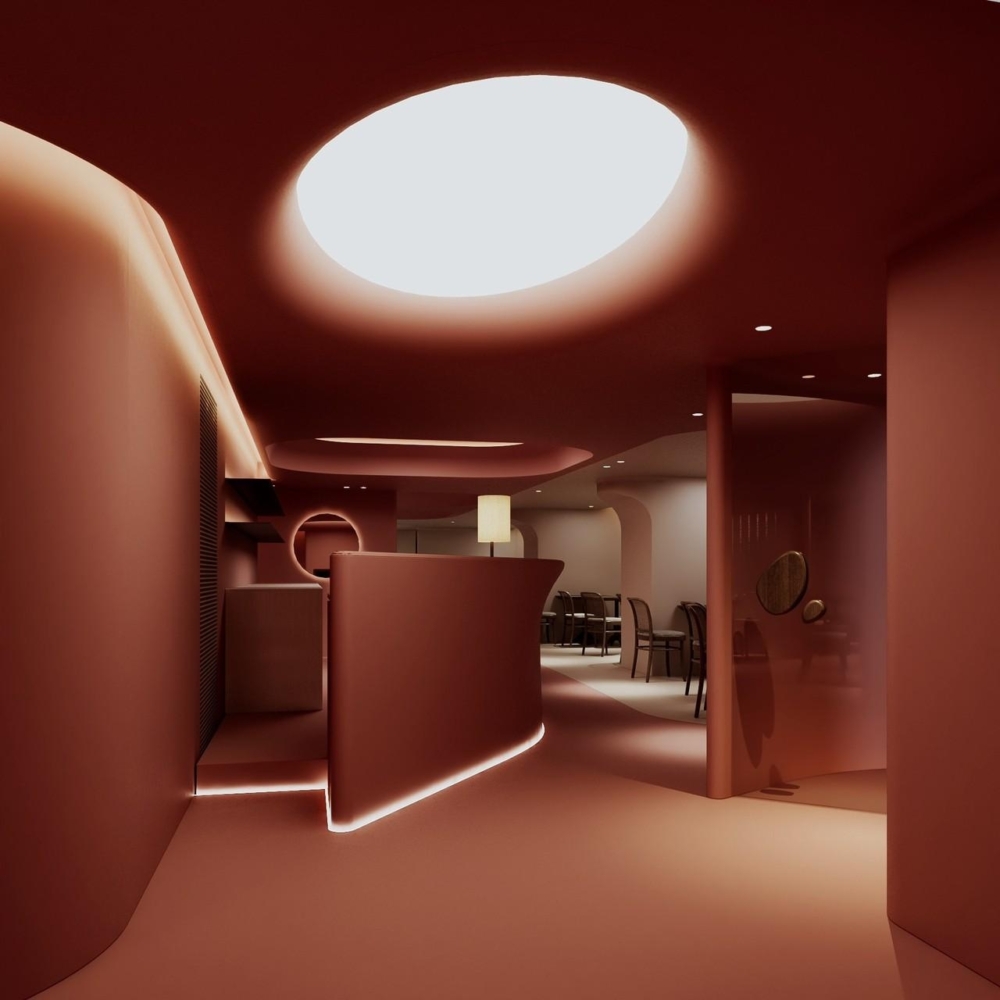 店內的空間以洞穴為設計。