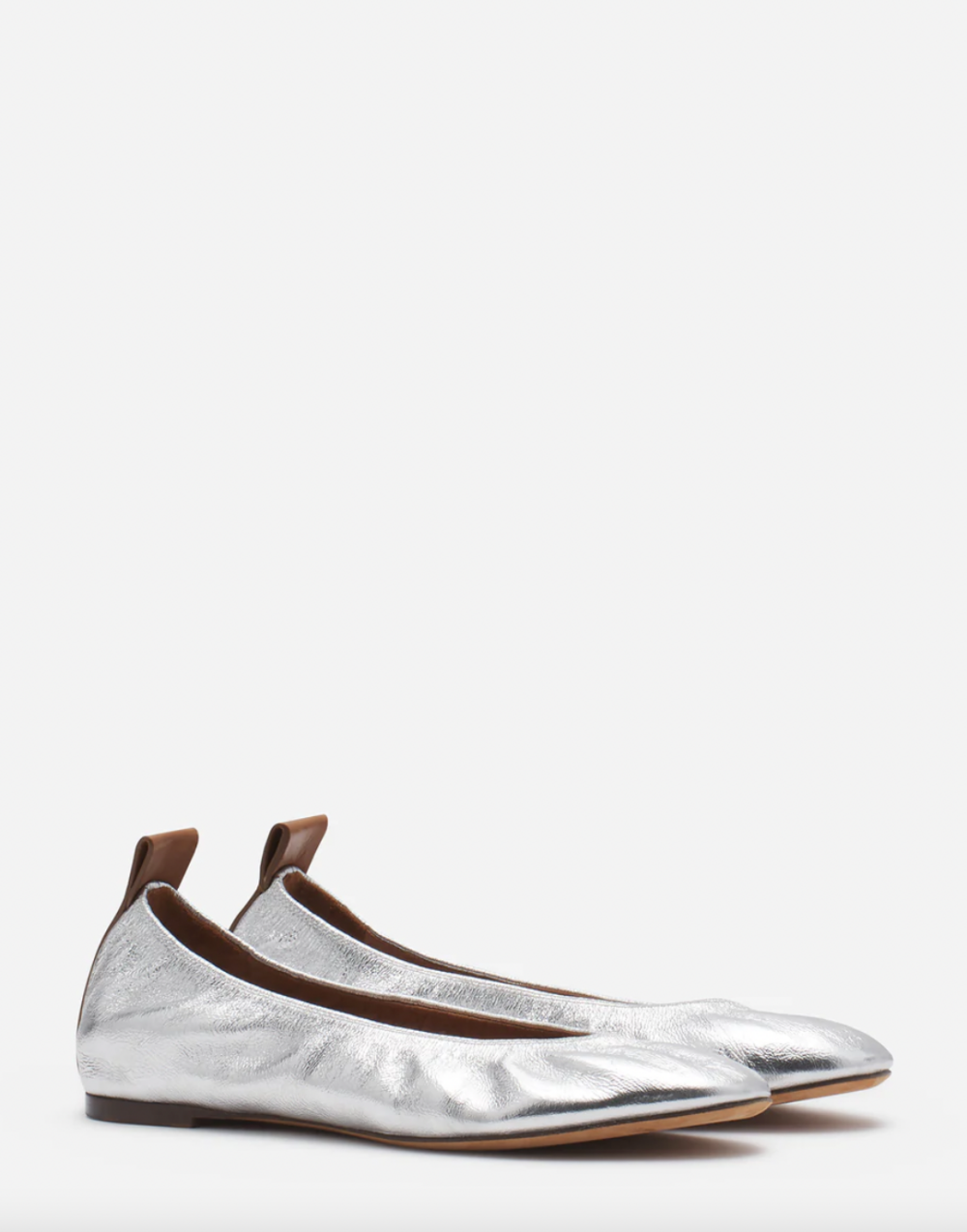 The Ballerina Flat in Metallic Leather。