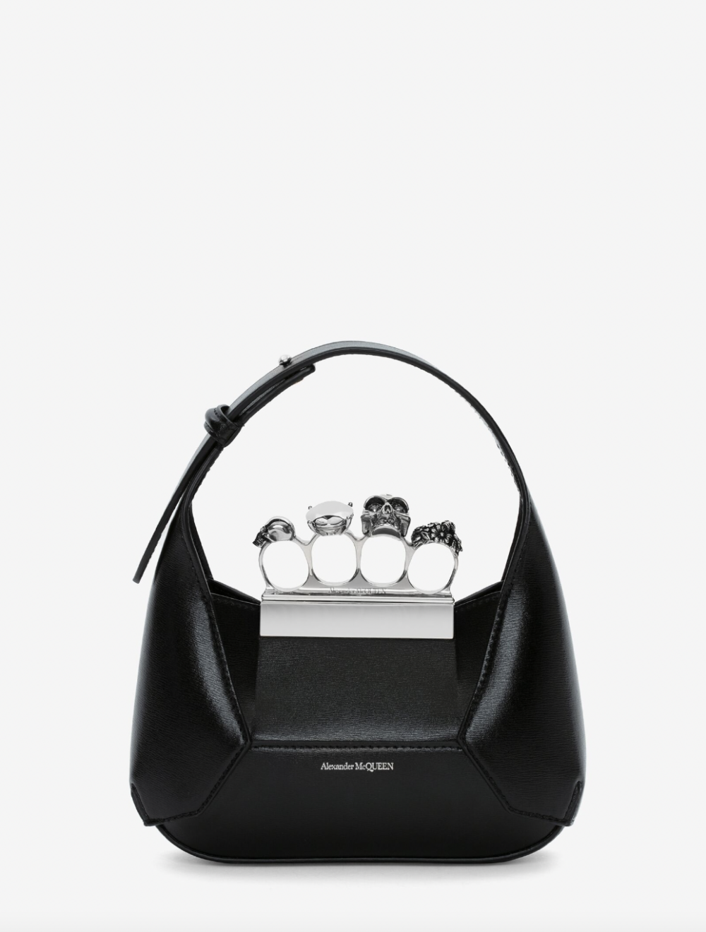 The Jewelled Hobo Mini Bag in Black。