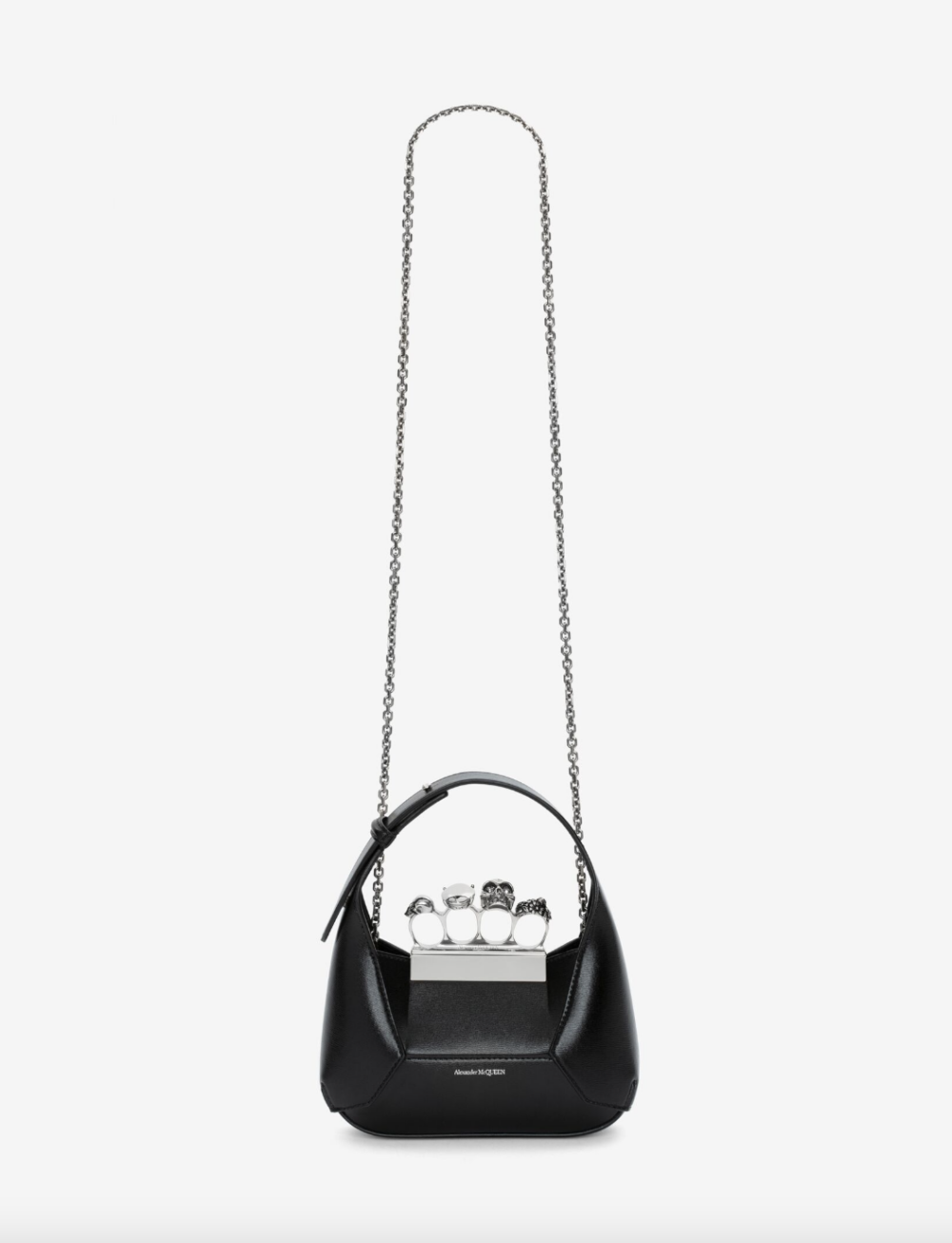 The Jewelled Hobo Mini Bag in Black。