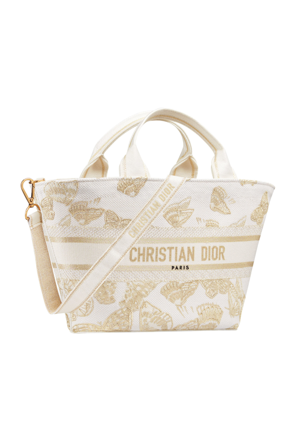 Hat Basket金色Gradient Butterflies刺繡提包。