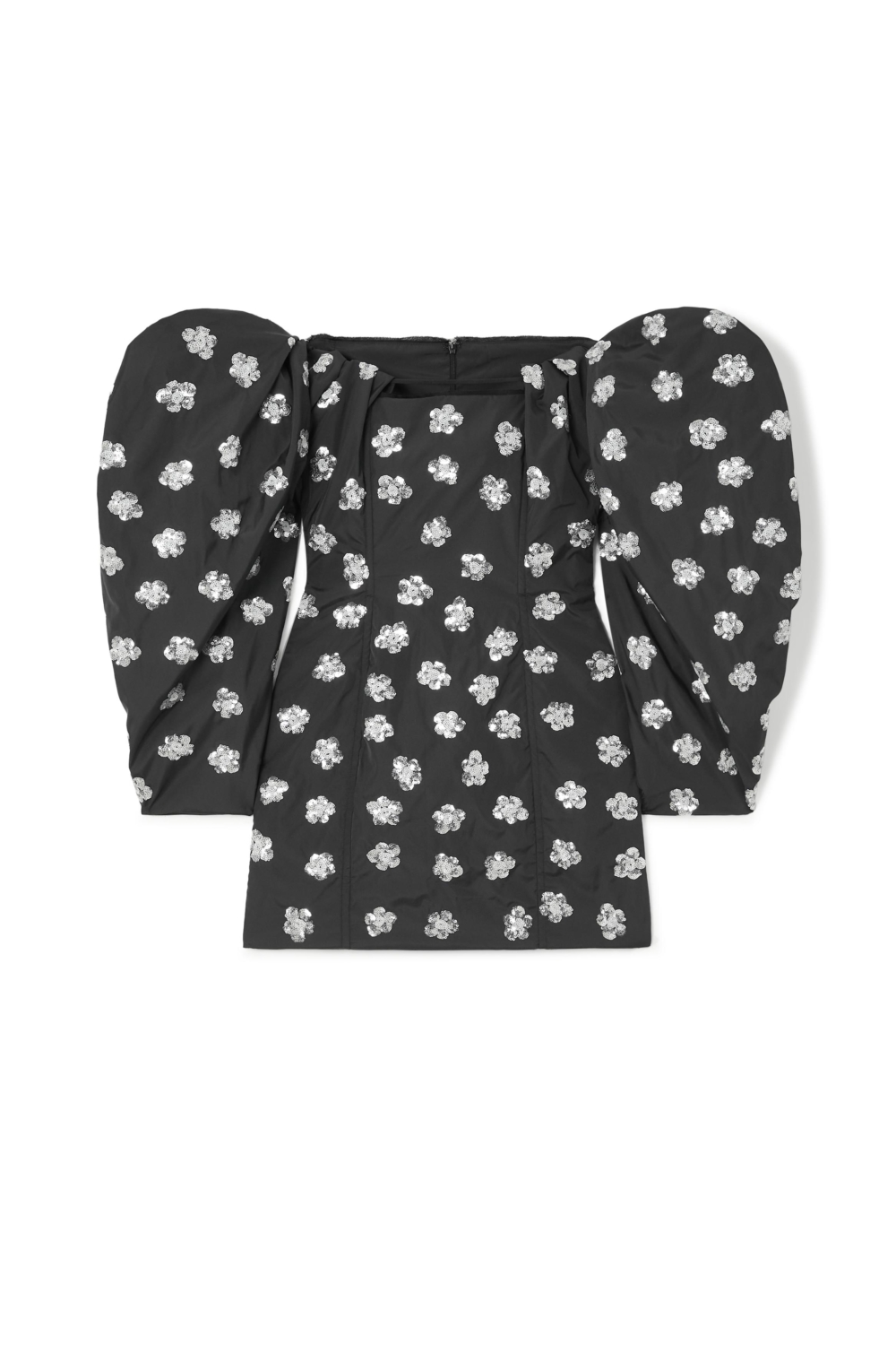 Sequin-Embellished Taffeta Mini Dress。