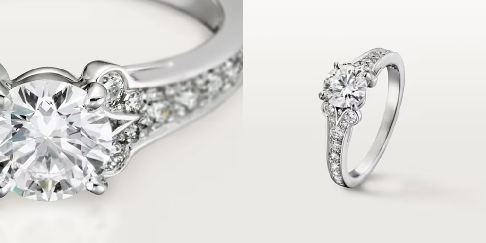 Cartier Ballerine鉑金單鑽戒指