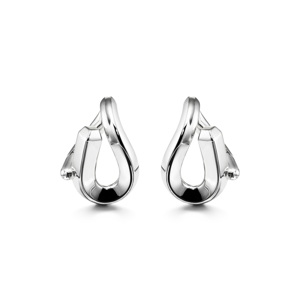 Tiffany Forge 純銀開口式鏈結設計耳環。