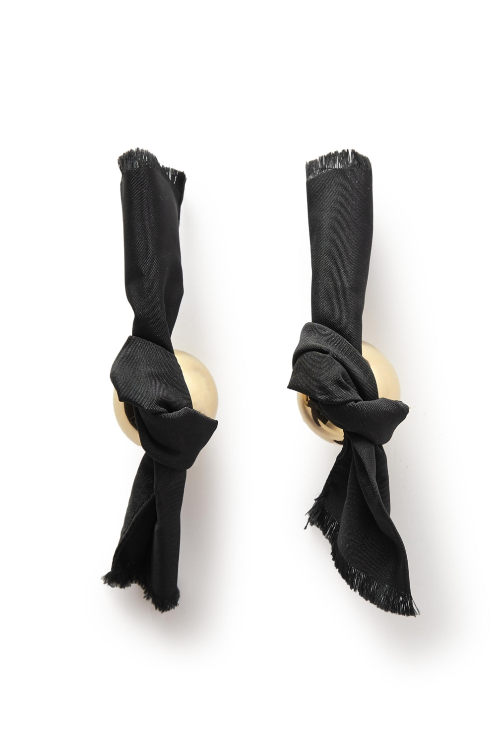 Gold-Tone and Taffeta Earrings。