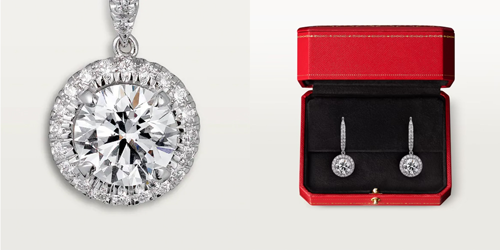 Cartier Cartier Destinée 18K白色黃金鑽石耳環