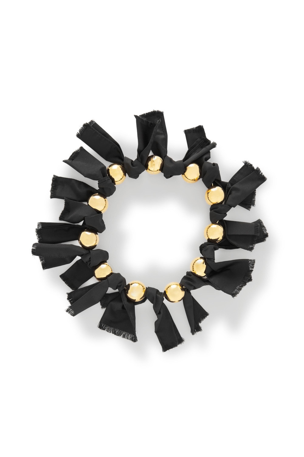 Gold-Tone and Taffeta Necklace。