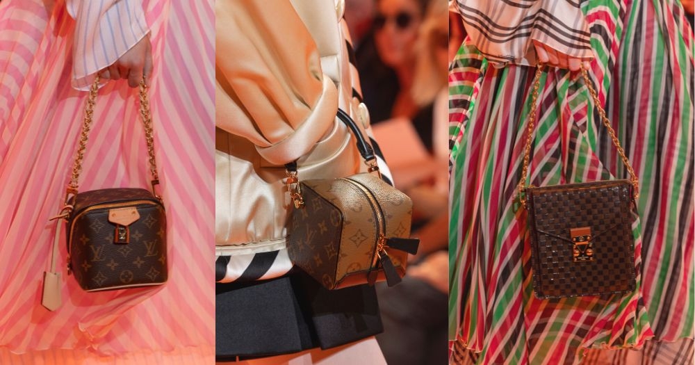 多款有著方正造型的手袋。