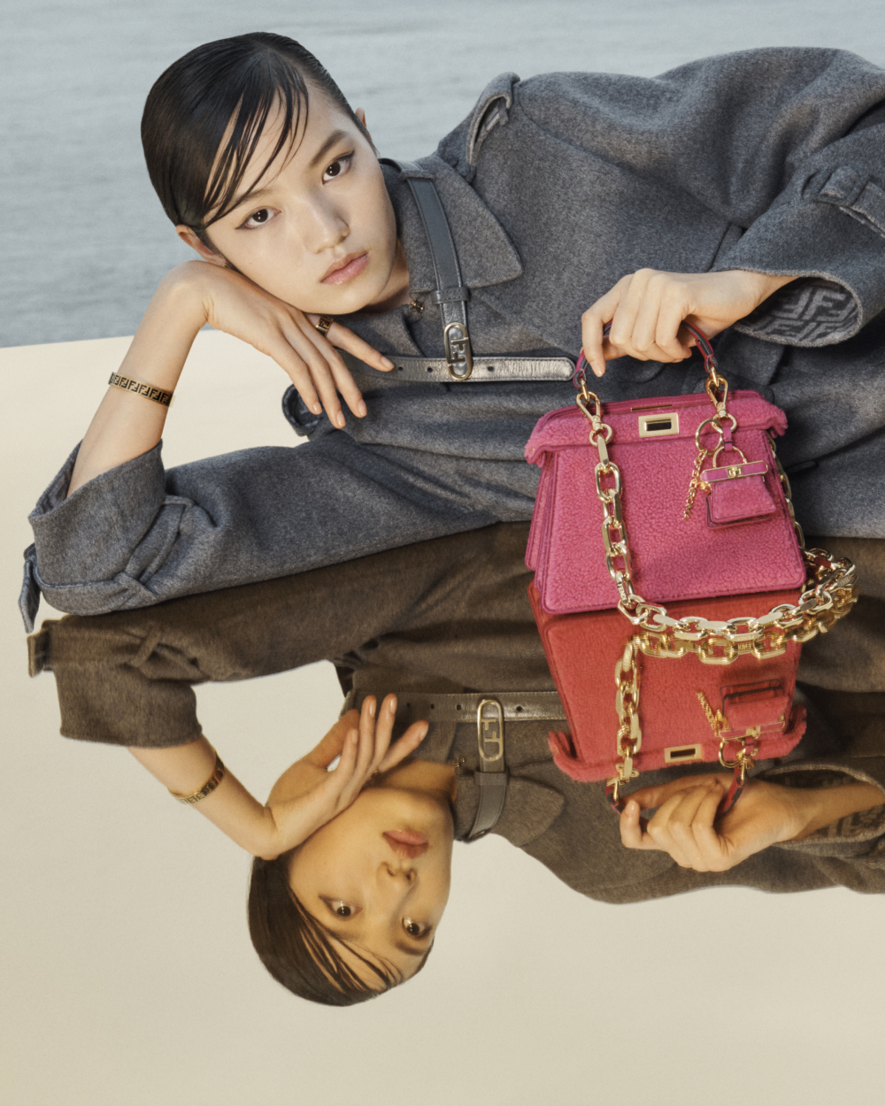 FENDI Peekaboo 翻羊毛材質手工編織包款限定系列