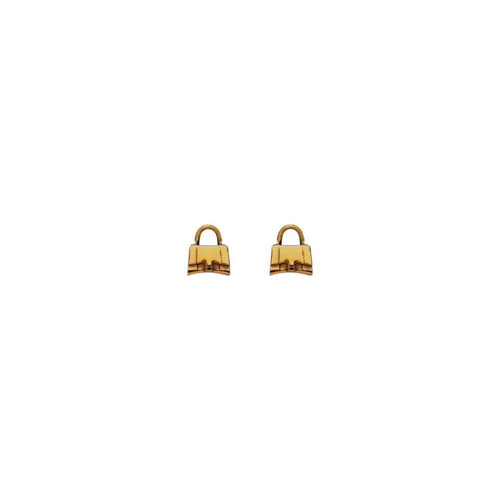 Balenciaga Women’s bag XS stud earrings in antique gold