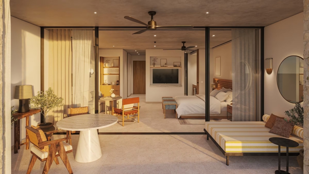 度假村內的時髦房型。