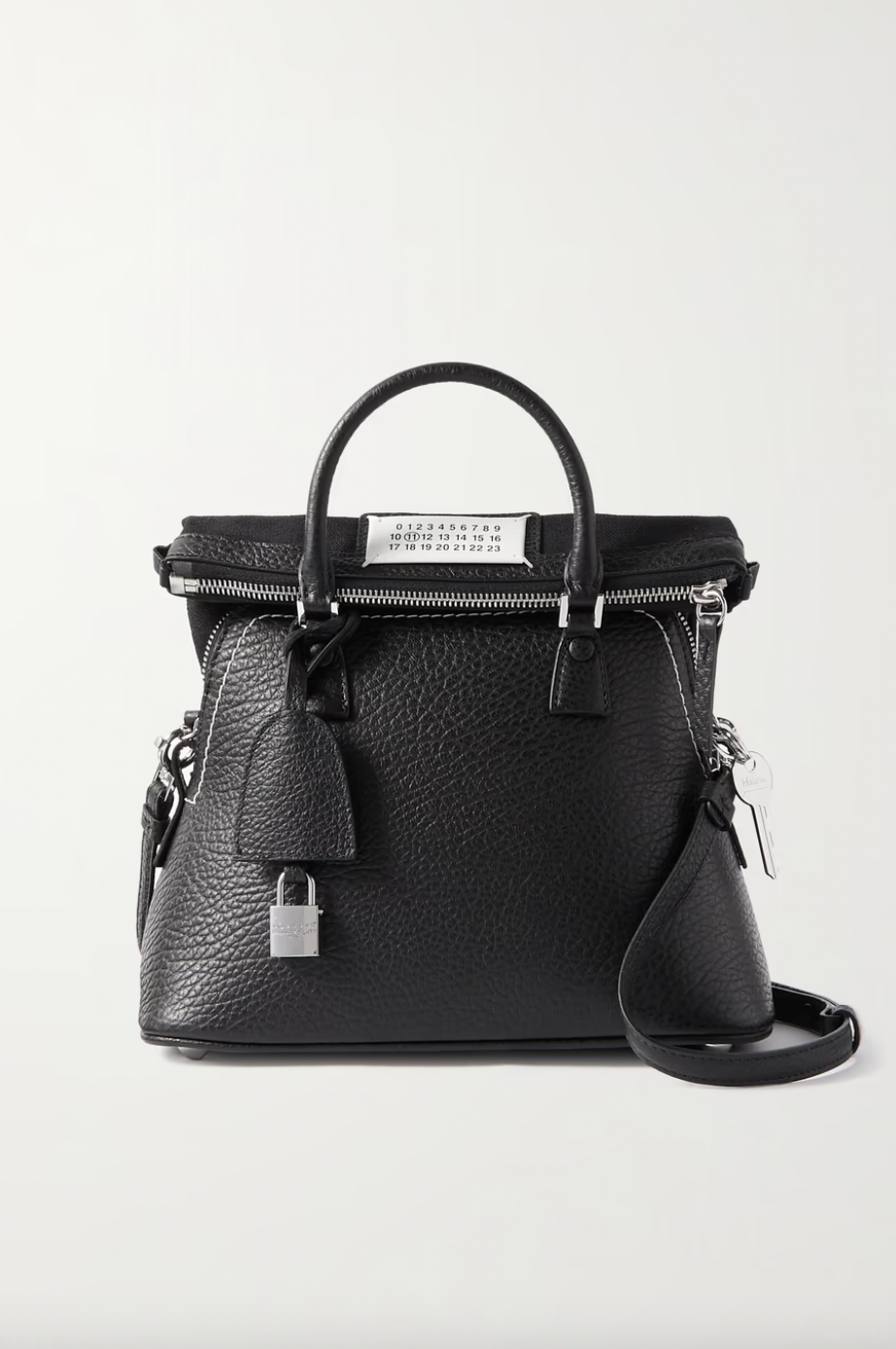 Maison Margiela 5AC Baby Textured-Leather and Cotton-canvas Shoulder Bag。