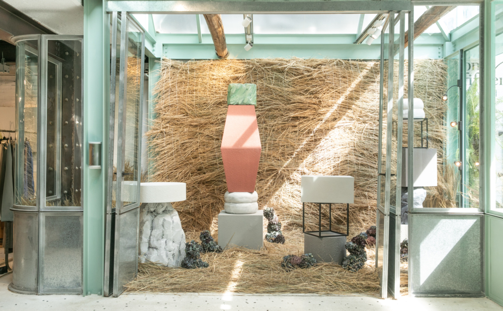 大安旗艦店的Green House OPM花藝櫥窗設計。