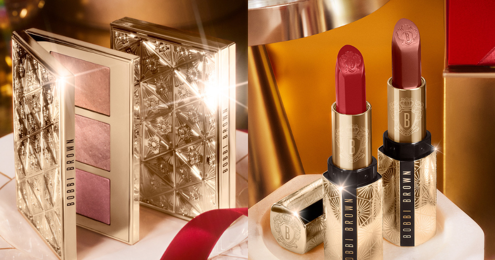 (左）柔絲胭脂及光影盤 HK610、 （右）極緻奢華柔絲唇膏 HK$345