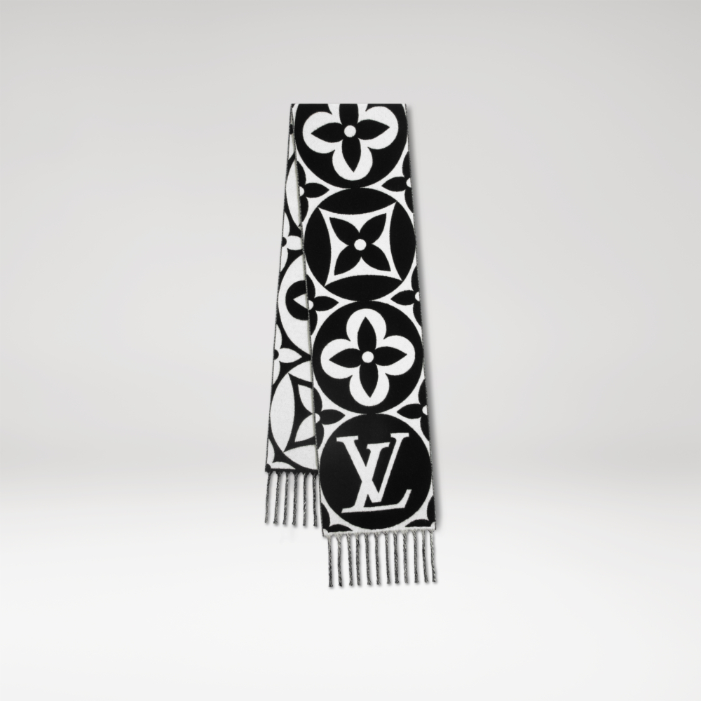 Louis Vuitton LV MEDAILLON SCARF BLACK 圍巾