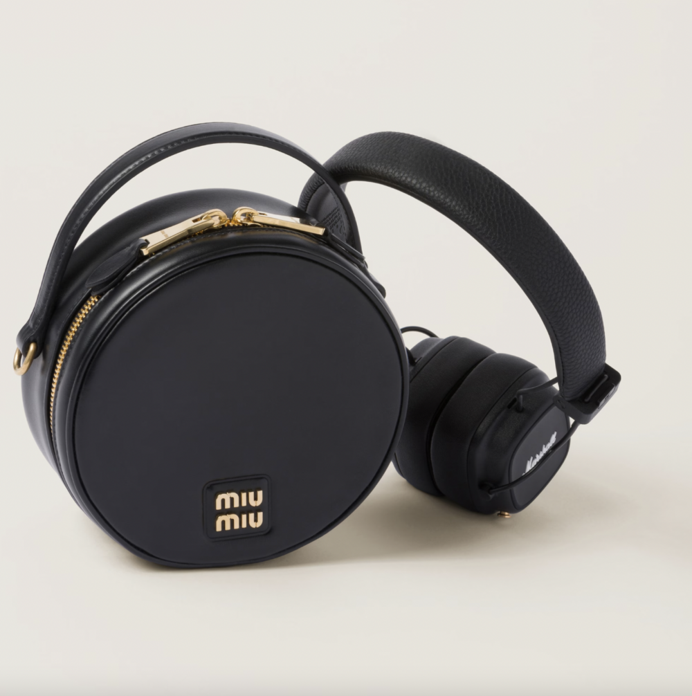 Marshall × Miu Miu Headphones with Leather Case。