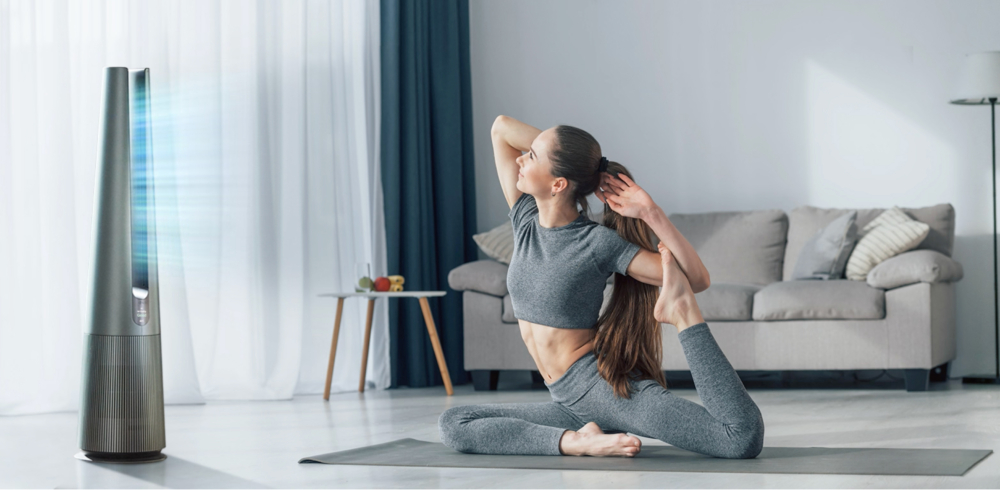 LG AeroTower三合一空氣淨化風扇結合了空氣清新機、風扇和暖風機3種功能，冷暖隨心。