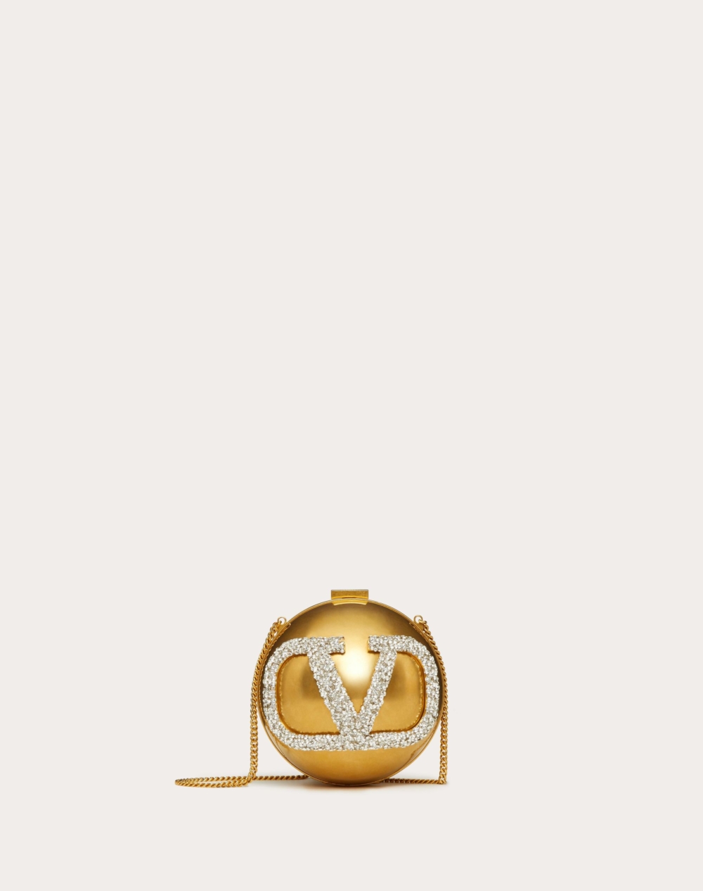 Valentino VLogo Signature金屬與施華洛世奇水晶小袋