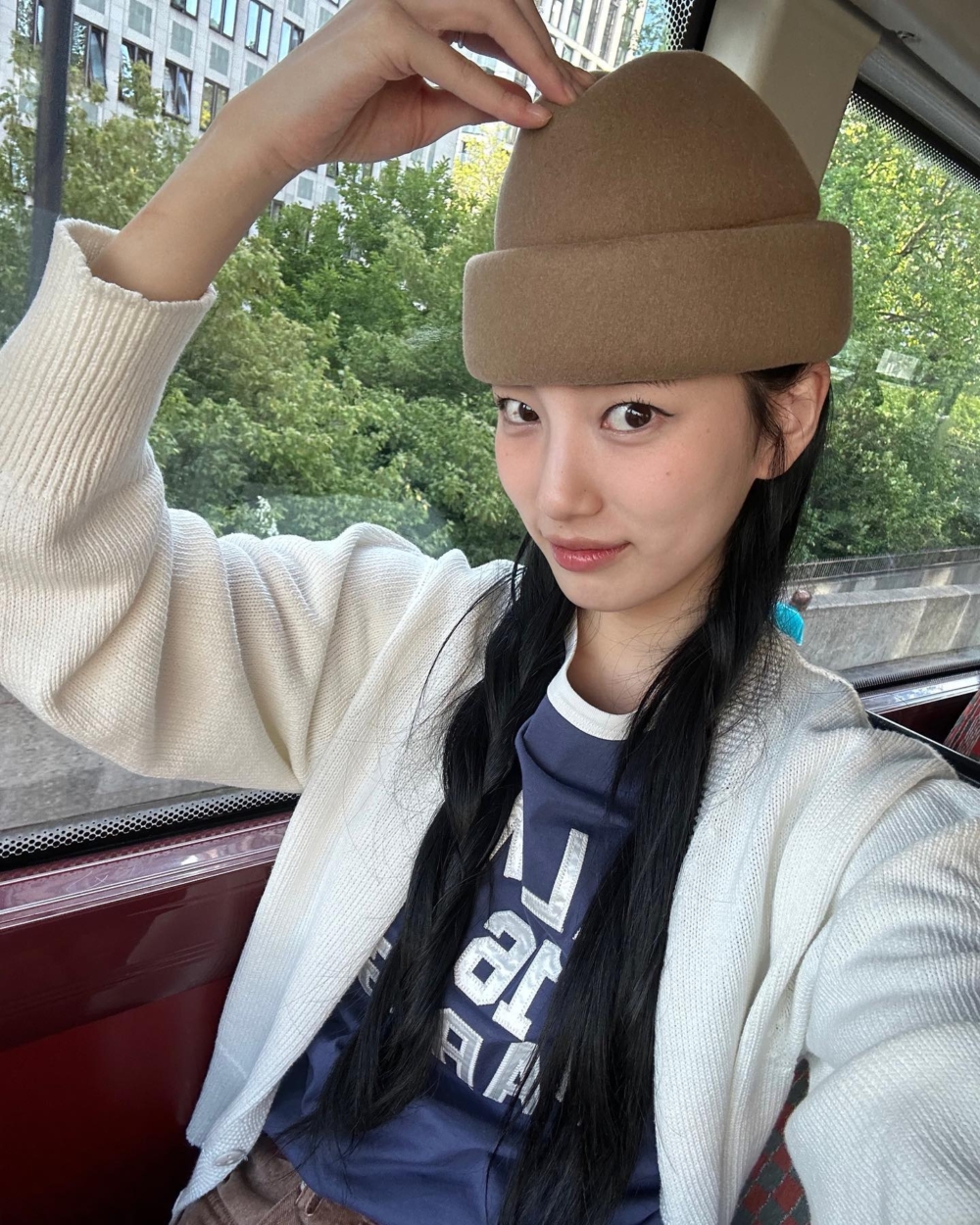 韓國明星冬季毛帽造型推薦2:秀智