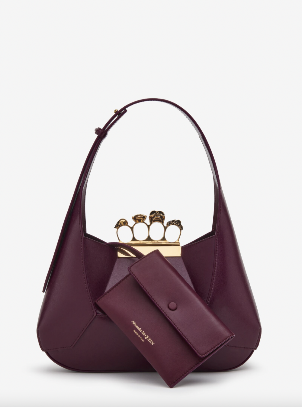 Women's The Jewelled Hobo Bag in Burgundy。