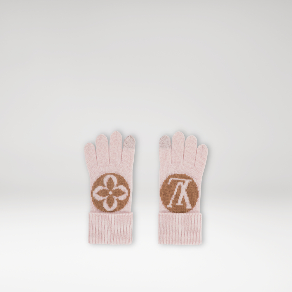 Louis Vuitton LV MEDAILLON GLOVES PINK 手套
