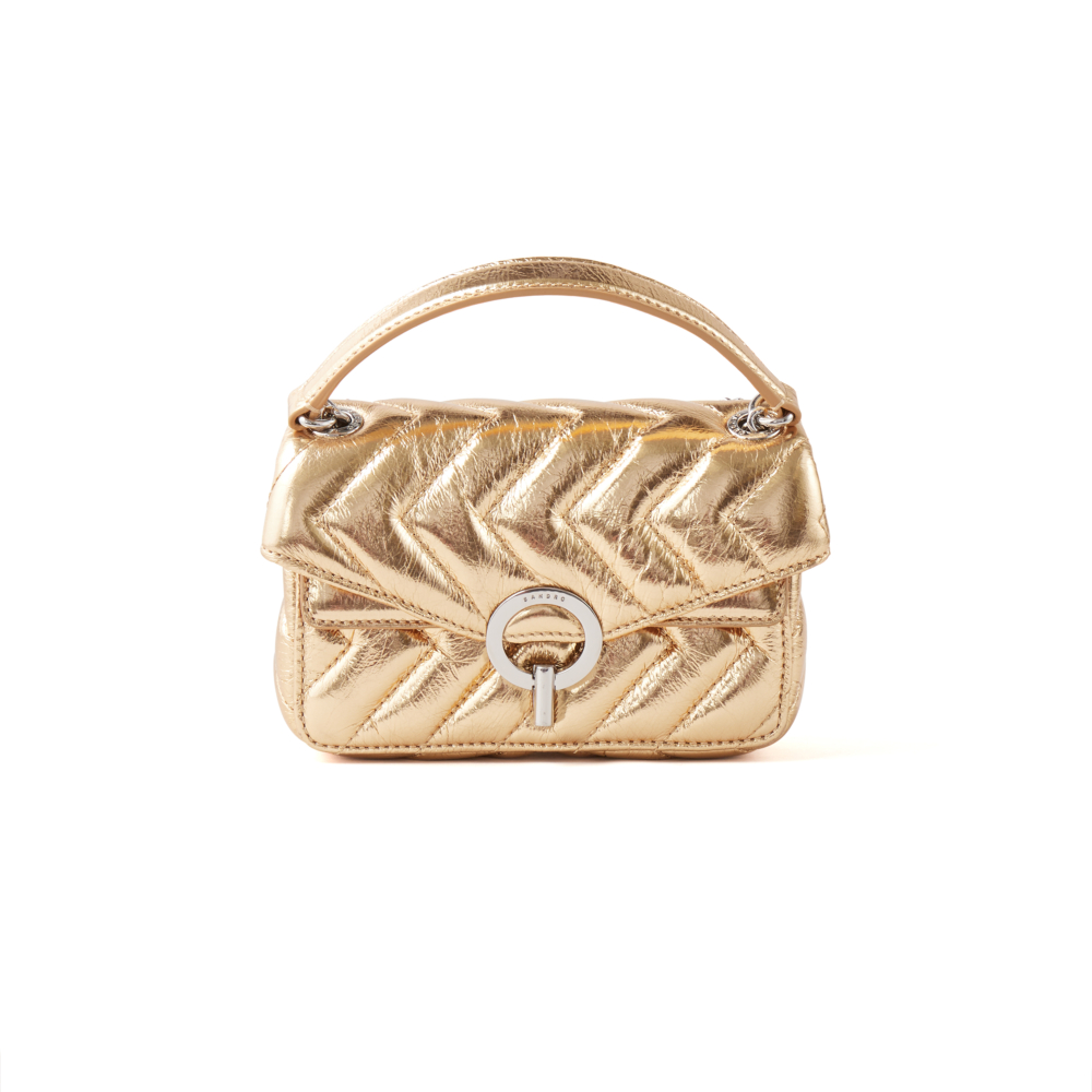 Sandro金色迷你YZA肩背包