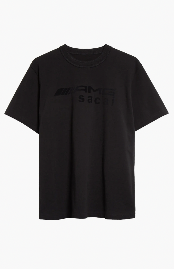 AMG Flocked Logo Cotton Graphic T-Shirt。