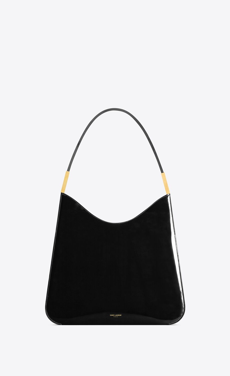 Saint Laurent SADIE珠光漆皮手袋黑色