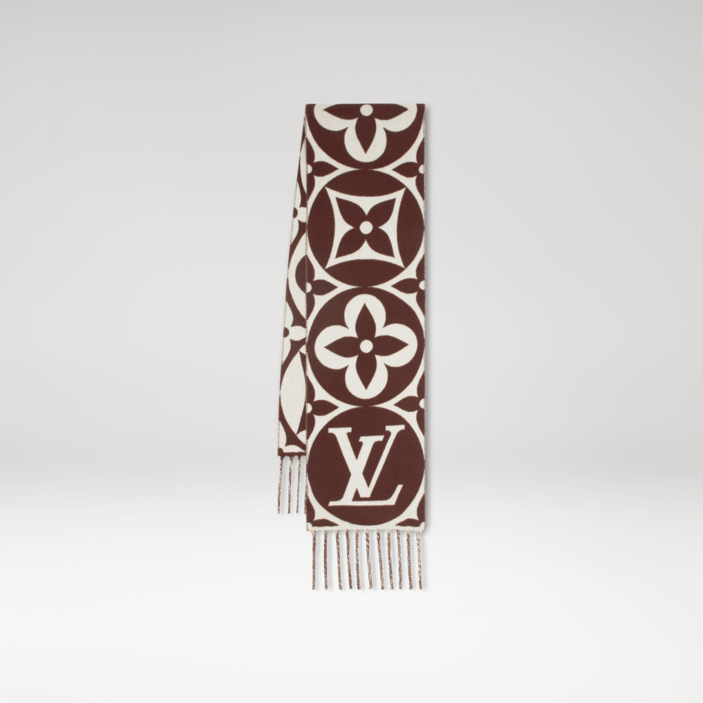 Louis Vuitton LV MEDAILLON SCARF BROWN 圍巾