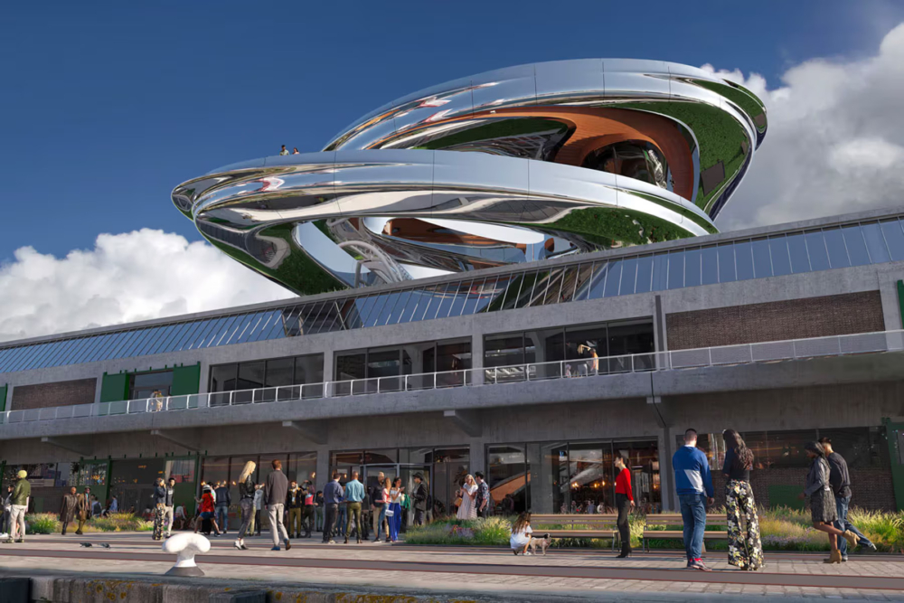 金屬的外觀,內部則是用木頭打造。