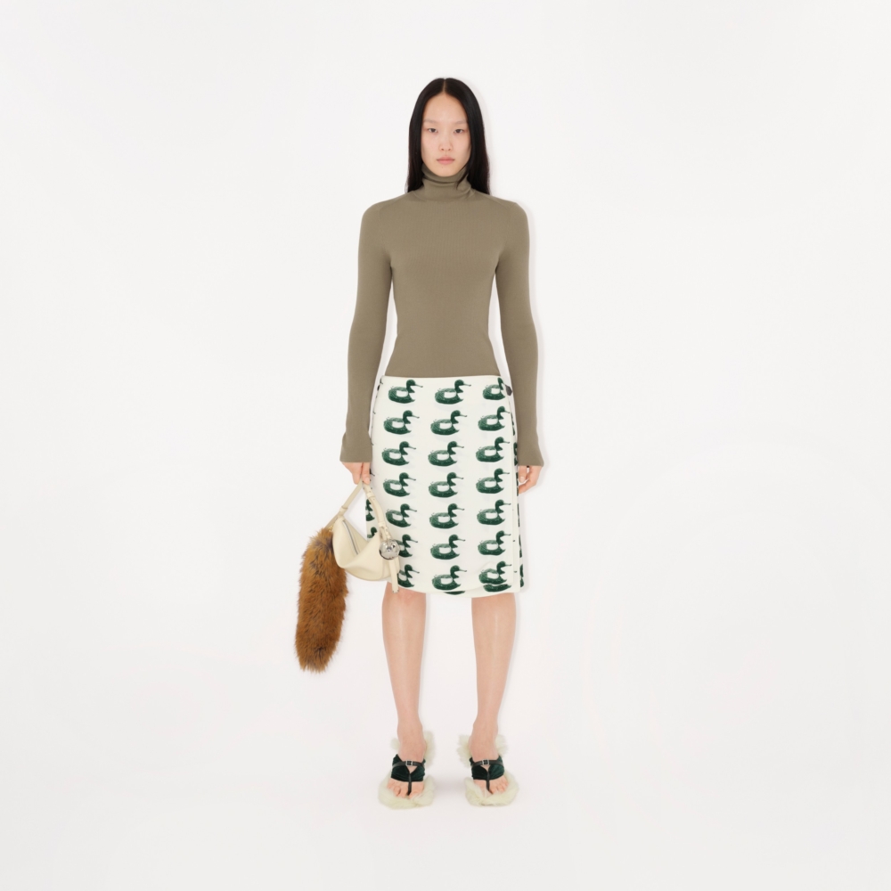 Burberry Shield羊皮單肩包珍珠色