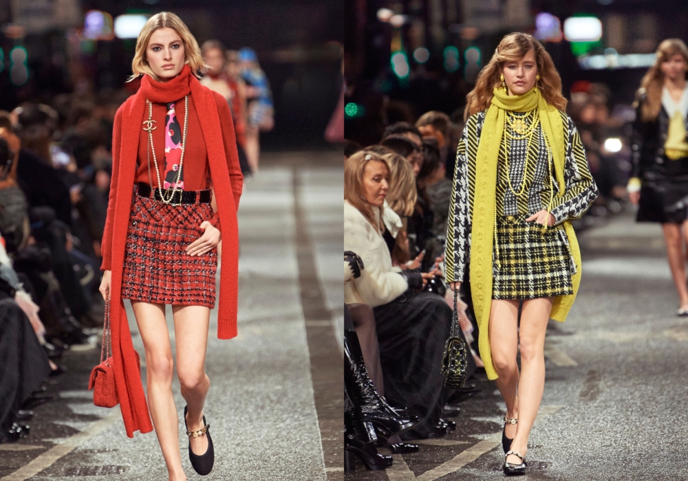 多套格紋、千鳥格紋等的造型。