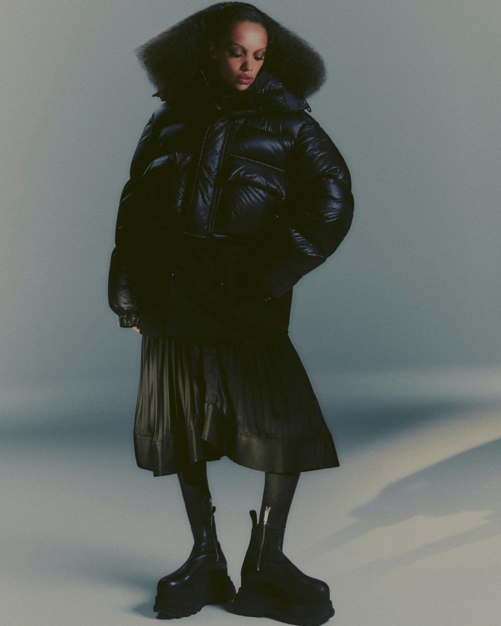 Moncler x Sacai的形象照。