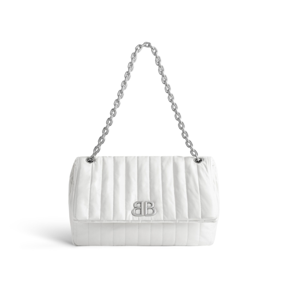 Women's Monaco Medium Chain Bag Quilted in Off White。