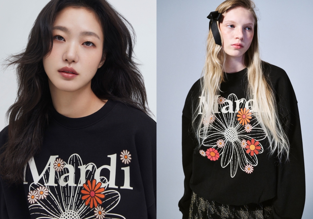 黑色花花圖案FLOWERMARDI BLOSSOM衛衣。