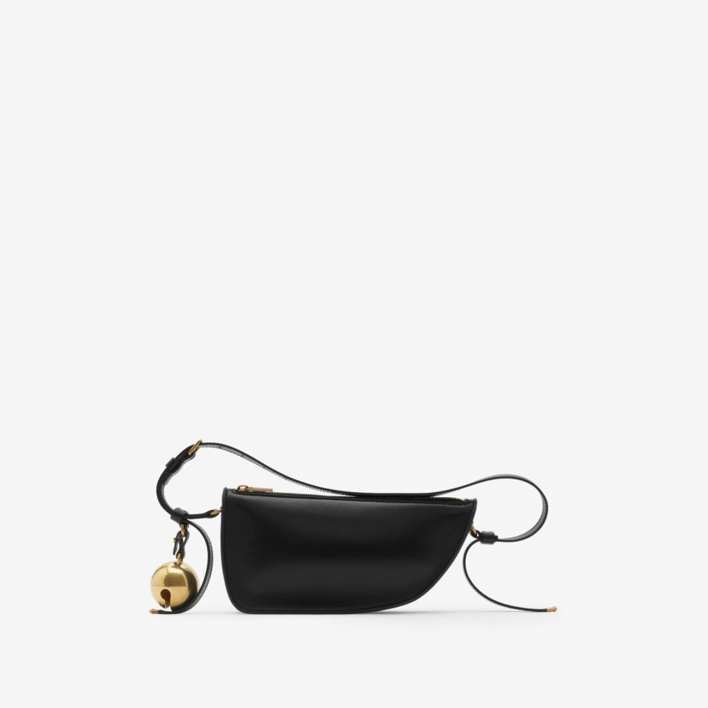 Burberry Shield羊皮單肩包黑色