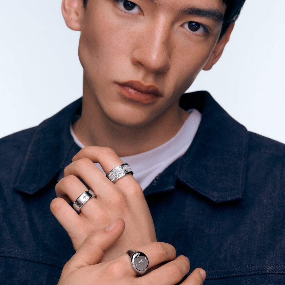 Louis Vuitton Les Gastons Vuitton Large Ring 戒指 - 配白K金及鑽石
