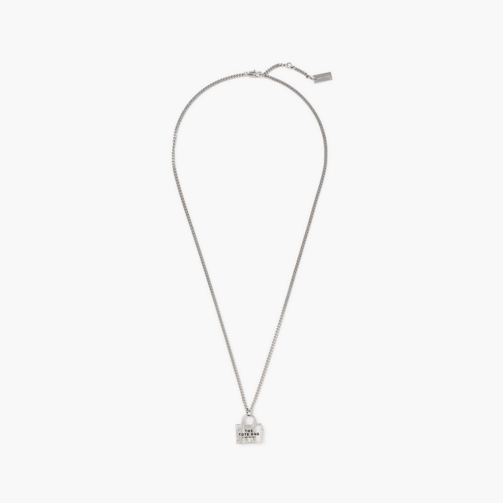 Marc Jacobs 銀色The Tote Bag托特包形狀項鍊。