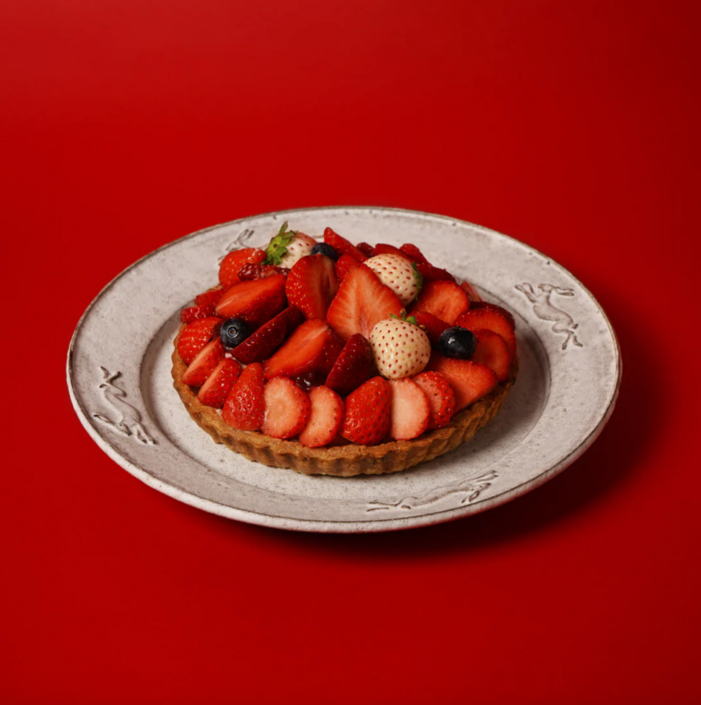 日本草莓純素拿破崙撻。