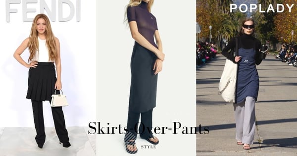 Skirts-Over-Pants的90年代穿搭再度回歸:FENDI、Balenciaga釋出時髦設計,Shakira為我們示範俐落造型