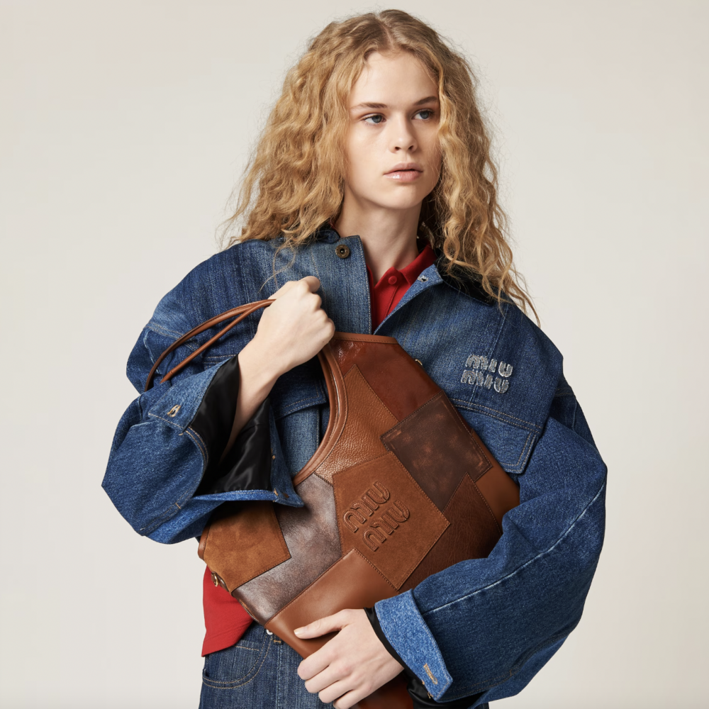 IVY Leather Patchwork Bag。